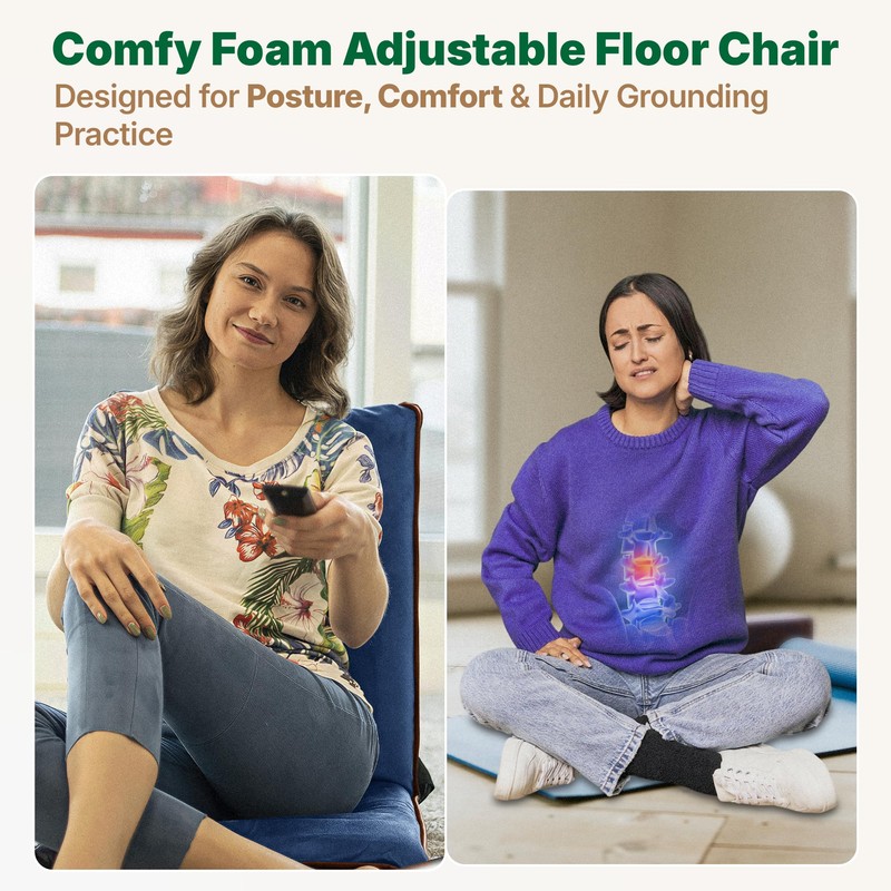 Adjustable Japanese Floor Chair with Back Support for Adults |