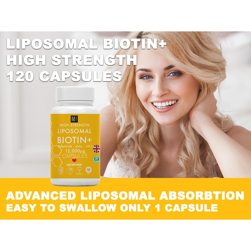 Biotin Hair Growth Vitamins 12,000mcg | 180 High Strength Biotin