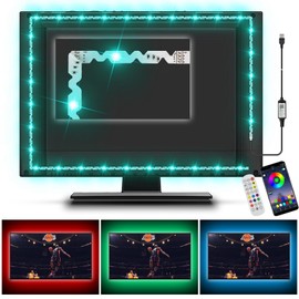 PaneraLux Led Light for TV Backlight, 16.4ft/5m RGB+W Behind TV Bias Lighting,USB Powered Led Strip Lights for HDTV PC Computer,Music Sync & Timer,Gaming Room Bedroom Decor Immersive Home Theater