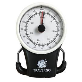 GoGreen Power (TR1300BK) Analog Luggage Scale with Hook, Analog Weighing Scale for Luggage with Built-in Measuring Tape, Weighs Luggage Up to 80 lbs / 36.28 kg, Black