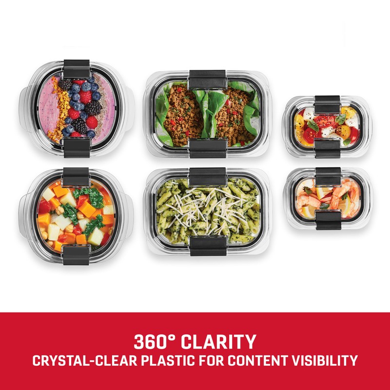 Rubbermaid Brilliance® Round and Rectangular Leak Proof Food Storage Containers,