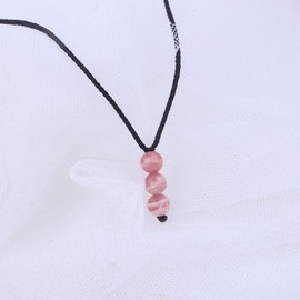 Sundarwald Collar con colgante de abalorio redondas de rodocrosita natural para mujer, joyería bohemia hippie, piedras preciosas curativas regalo, 7mm, Gema, rodocrosita, Rosado
