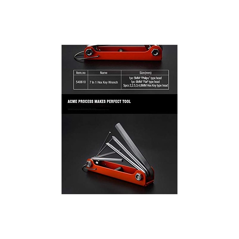 Edward Tools Folding Allen Wrench Set with Phillips and Flathead