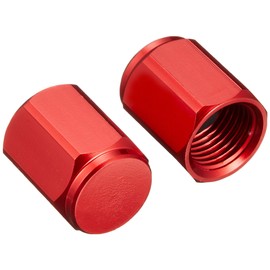 POSH FAITH Motorcycle Accessories Aluminum Colored Air Valve Cap, Hex Type, Red 000804-02