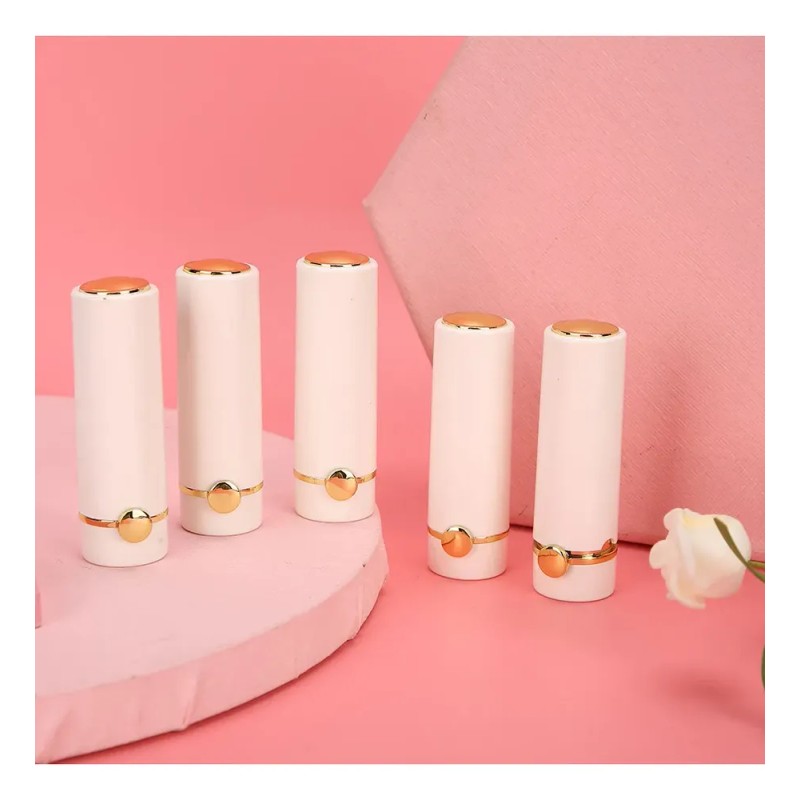 Tubo De Bálsamo Labial Blanco, Portátil, Vacío, 5 Unidades