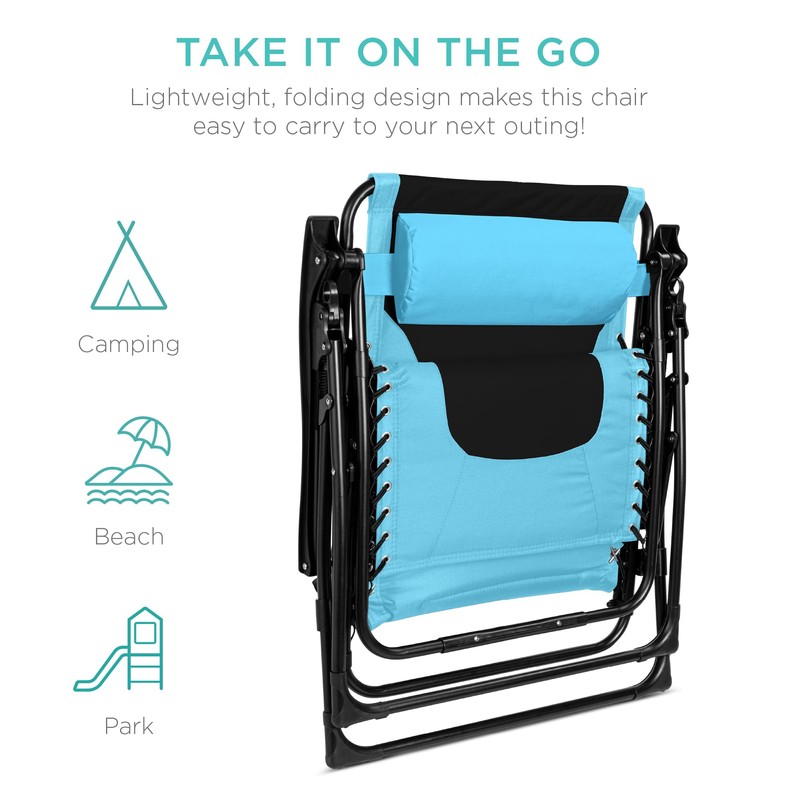 Best Choice Products Oversized Padded Zero Gravity Chair, Folding Outdoor