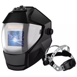 TRQWH Auto Darkening Panoramic View  True Color Welding Helmet & Headband