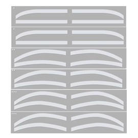 PMU DREAM 12 Pairs Airbrush Eyebrow Stickers Eyebrow Auxiliary Sticker Shape Tape Tattoo Brow Border Shaping Guide Stencils For Brow Tinting (2 Bags Silicone Type), clear
