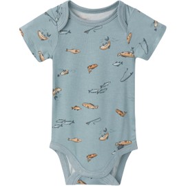 Modern Moments™ by Gerber Baby Boys' Viscose Bodysuit and Pant Set, Medium Teal Fishing, 3-6 Months
