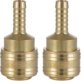 Poppstar 2x Quick Coupling Compressed Air NW 7.2 with Hose Nozzle (for Hoses with LW 8 mm) for Compressed Air Connection