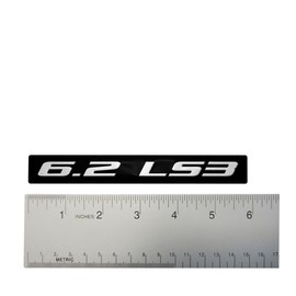 ERPART 6.2 LS3 Silver on Black Highly Polished Real Aluminum Emblems (Pack of 2)