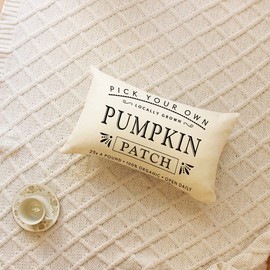 Ogiselestyle Fall Pumpkin Patch Lumbar Throw Pillow Cover 12 x 20 Inch Autumn Thanksgiving Farmhouse Harvest Cushion Case Decoration for Sofa Couch