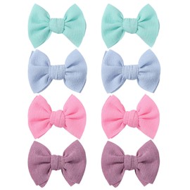 Choicbaby 8 PCS Baby Hair Clips 3” Fabric Girl Hair Bows Baby Barrettes Accessories with Alligator Clips for Toddlers Kids Infant