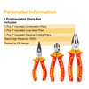 INGCO 3Pcs 1000V VDE Insulated Plier Set, 8" Insulated Combination