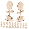 12pcs Unfinished Wooden Flowers for Crafts, Diy Wooden Flowers to