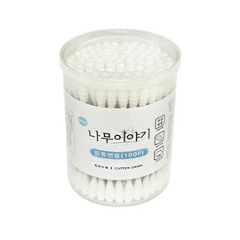 Namu Iyagi Round Cotton Swabs 100p Wooden Cosmetic Cotton Swabs / 나무이야기 원형 면봉 100P 나무 화장 면봉