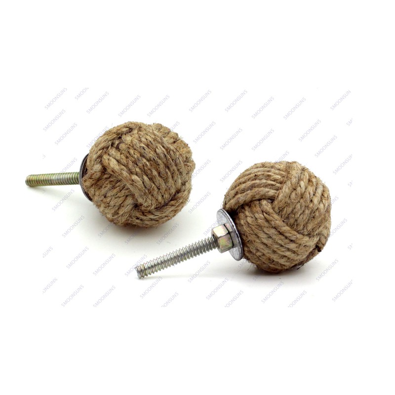 Maximus International's Jute Rope Door Knobs/Rope Knot Drawer Pulls and