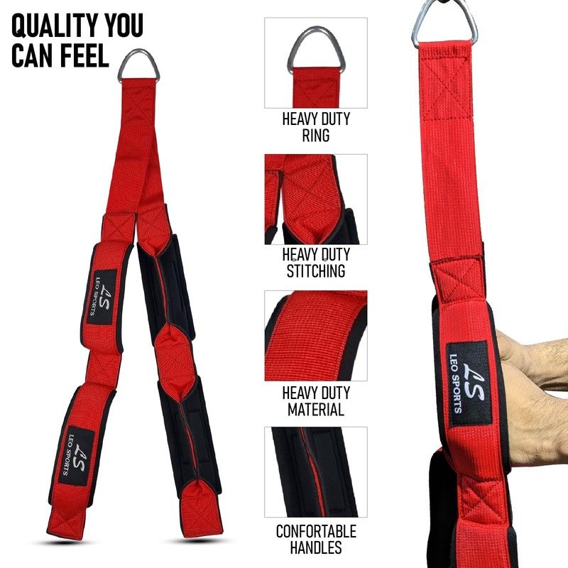 Triceps Rope Gym Cable Machine Attachments with Carabiner Anti-Slip Triceps