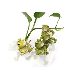 Ruoxian Resin Frog Planter Pot Hanger Decorations Frog Flower Pot Resin Creative 3D Craft Frog Figurines Frog Statue Climbing Decoration Animal Ornaments for Office Desk Home Garden Pot,4 pcs