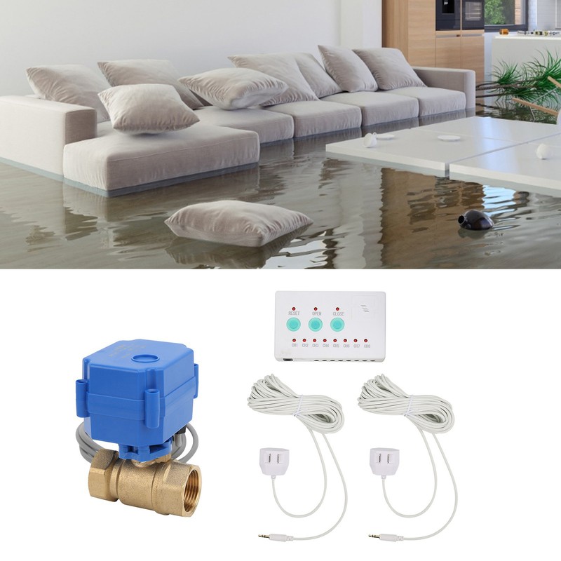 Alarm Sensor Single Brass Ball Valve DualWay Water Leaking Detection