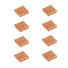 GeeekPi 8PCS Pure Copper Heatsinks 15x15x5mm with Thermal Conductive Adhesive Tape for Electronic Chip Cooling,Compatible with Raspberry Pi/Orange Pi/Rock Pi/Banana Pi/Tinker Board/PCB Board