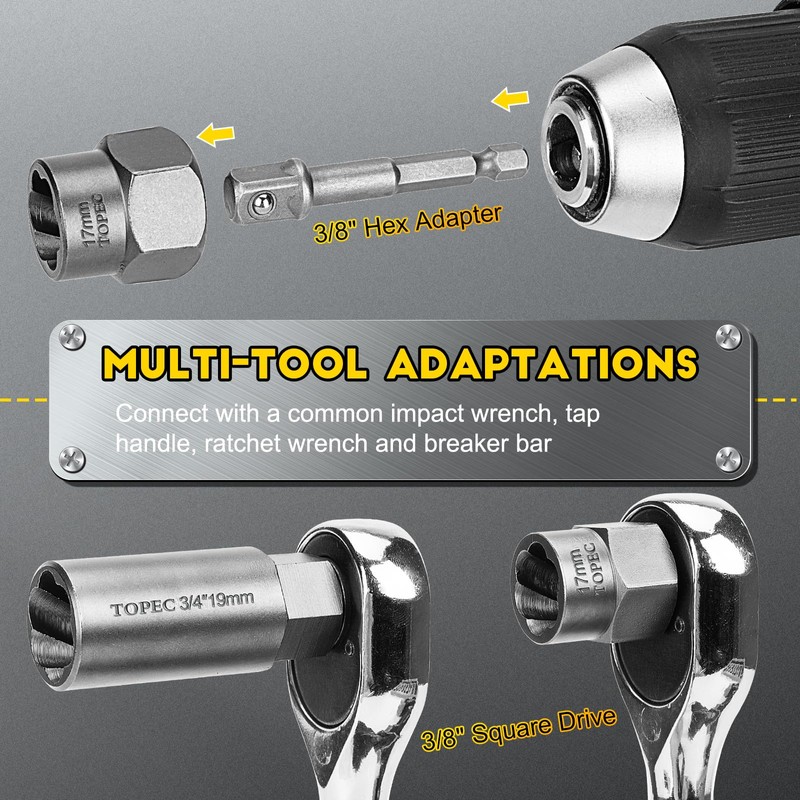 Topec Deep Bolt Extractor Set 28PCS, 3/8" Drive Bolt Extractor