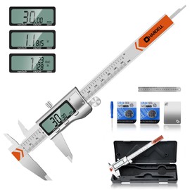 HARDELL Digital Caliper, 150mm Stainless steel Calipers Measuring Tool with Large LCD Screen, Mm/Inch/Fraction Conversion, Precision Vernier Calipers Micrometer for Household/DIY Micrometer