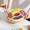 Rotatable Divided Serving Dishes Platters, Lazy Susan Serving Tray with