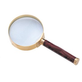 Marble Series Magnifying Glass - Elegant Marble Design Handle with Gold Trim, 2.5X Zoom, 4.5-Inch Length (Burgundy)
