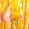 2pcs 3.2 x 8.3ft Glitter Gold Foil Fringe Curtain Backdrop