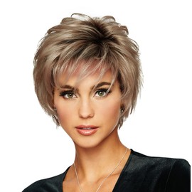 Raquel Welch Voltage Short Layered, No-Fuss Wig by Hairuwear, Large Cap, SS10/22 Iced Cappuccino