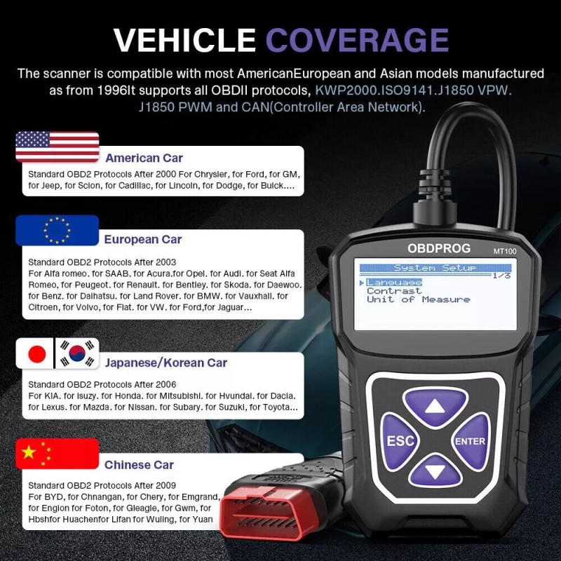 OBDPROG Toyota 4Runner Car Engine Fault Erase Code Scanner OBD2