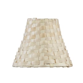 Aspen Creative 51002-6, Empire Clip-On Chandelier Lamp Shade, Natural Palm Leaf, 3" Top X 6" Bottom X 4 3/4" Slant Height, Set of 6