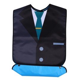 Gatuida Men Long Suit Design Bib Washable Adult Clothing Protector for Seniors Disabled Elderly Stylish Functional Clothing Bib for Men Meal