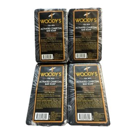 Woody's 4 woodys activated charcoal detoxifying & moisturizer bar soap 8oz ea