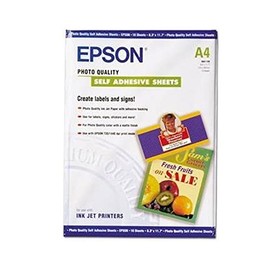 Epson S041106 Photo Quality Inkjet Paper, selbstklebend, DIN-A4, 167g/m², 10 Blatt