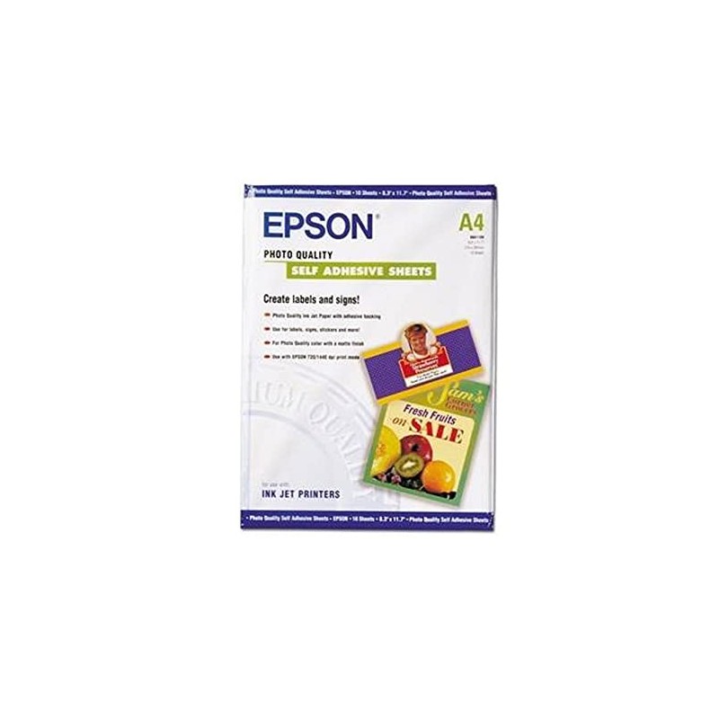 Epson S041106 Photo Quality Inkjet Paper, selbstklebend, DIN-A4, 167g/m², 10