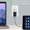 USB Outlet with Night Light, GreenCycle 15Amp Outlet Auto Sensor
