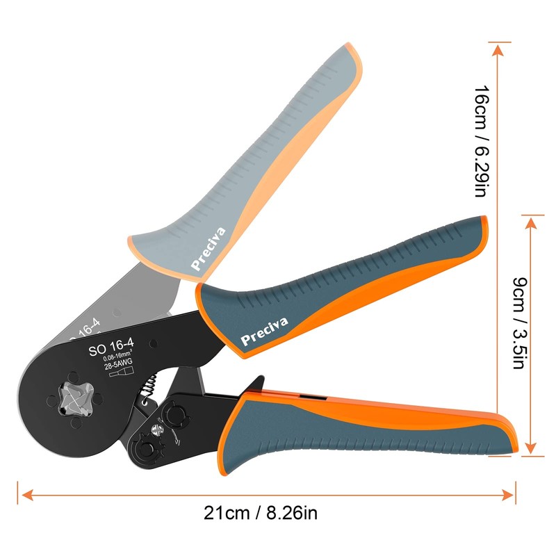 Wire Ferrule Crimping Tool, Preciva Square Jaw Wire Crimping Pliers