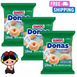 Bimbo Donas Azucaradas Sugared Donuts 3.7 oz (x3)