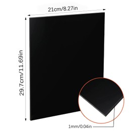 DMJOULI Black Acrylic Sheet A4 Square Perspex Sheet,1mm Thick Acrylic Panel Plastic Sheet Perspex Sheets Cut to Size Acrylic Discs for Picture Frame Painting DIY Crafts Display Stand Projects.(6pcs)