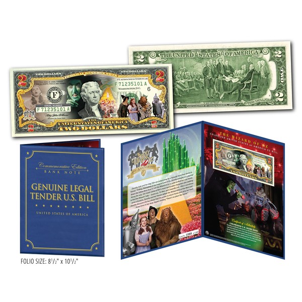 WIZARD OF OZ70th Anniversary Legal Tender U.S. $2 Bill with