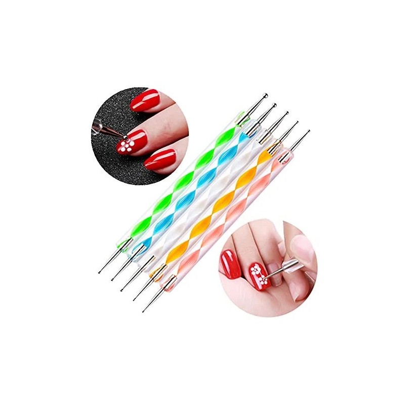 FULINJOY 5PCS Dotting Pens with 3 PCS Nail Painting Brushes,