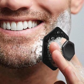 Cepillo facial hexagonal con gancho de silicona. El gancho de silicona permite guardar el cepillo después de la limpieza. Cepillo corporal(Black-1)