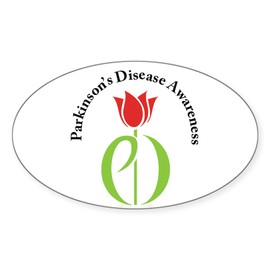 CafePress Pdtulip, Parkinson's Awareness, Pd Tulip, Parkinso Oval Car Bumper Sticker