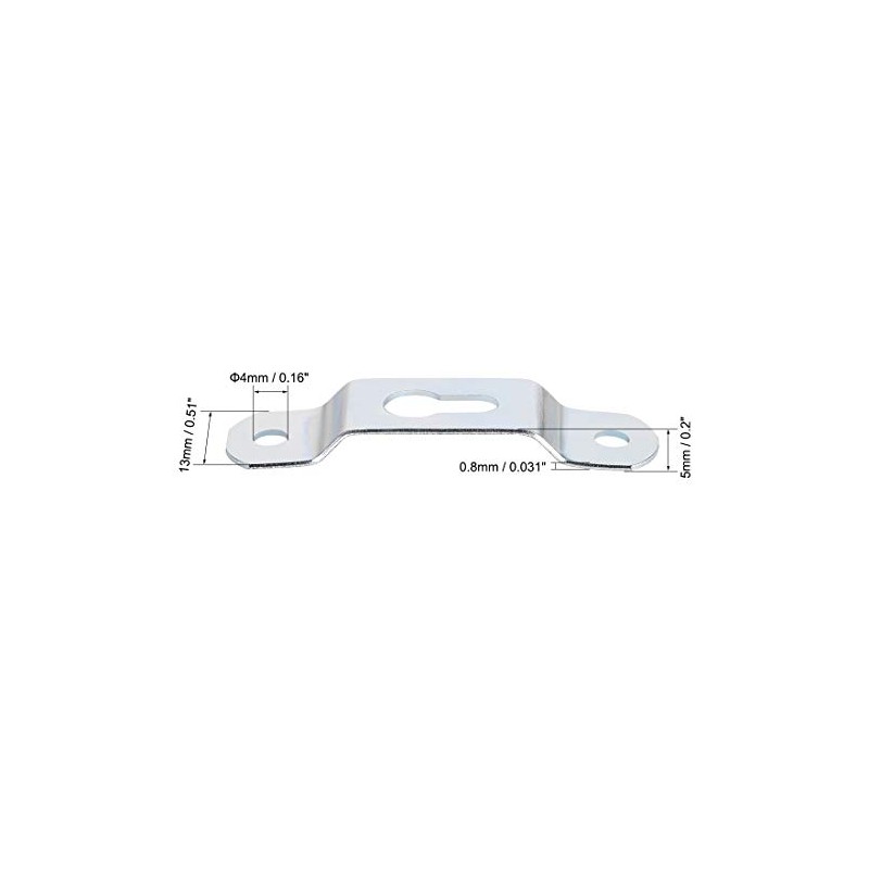 sourcing map Keyhole Hanging Plate, 49mm x 13mm Single Hole