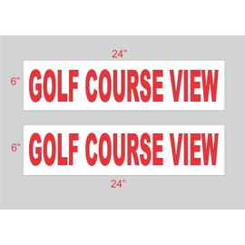 2-6x24 Golf Course View Real Estate Rider Sign Red Double Sided