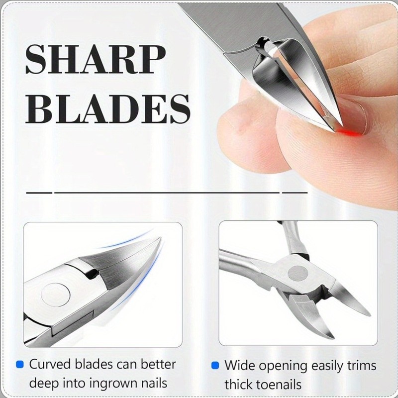 5-Piece Ingrown Toenail Tool Kit for Thick Nails – Curved