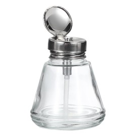 PATIKIL 150ML Alcohol Dispenser Bottle, 1 Pcs Tapered Stainless Steel Anti-Splash Flip Cover Pump Dispenser Bottle with Plastic Pipe for Nail Polish Makeup Remover