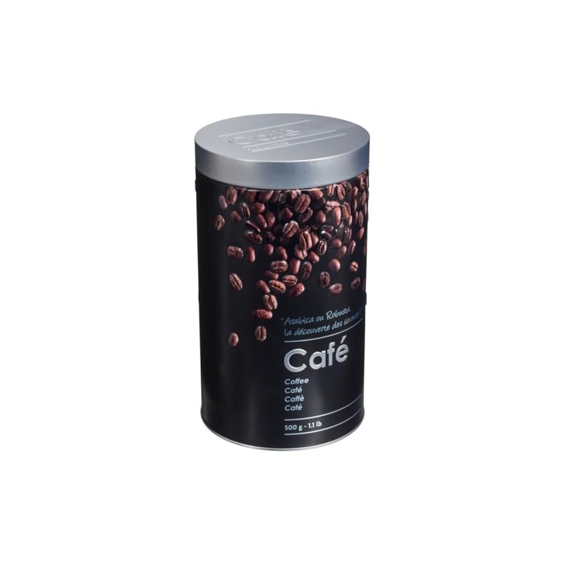 5five Metal Coffee Tin 500 g Black Edition Black